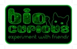 BioCurious logo with tagline "experiment with friends" and the cat mascot